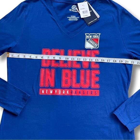 Fanatics NewYork Rangers “Believe In Blue” T-Shirt NHL Women's XL • NWT - Picture 6 of 9